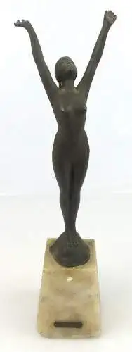 Alte Jugendstil Bronze zum Andenken weiblicher Akt unsigniert (so091)