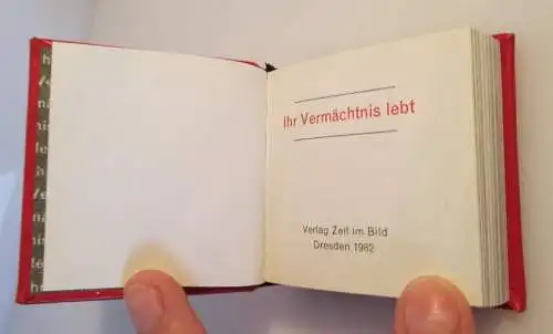 Minibuch: Ihr Vermächtnis lebt Verlag Zeit im Bild Dresden 1982 bu0214