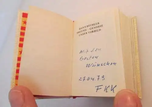 Minibuch: Hans Beimler "Freund, Genosse, unser Vorbild" mit Widmung!! bu0190