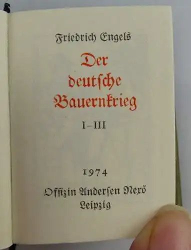 2 Minibücher: Friedrich Engels, Der deutsche Bauernkrieg Dietz Verlag B Buch1598