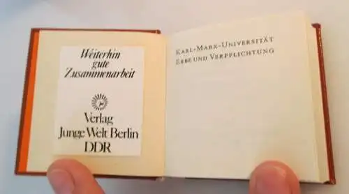 Minibuch: Karl - Marx - Universität mit Danksagung an Verlagschef JW bu0182