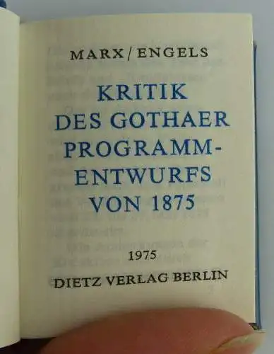 Minibuch: Marx Engels Kritik des Gothaer Programmentwurfes 1875 Buch1587