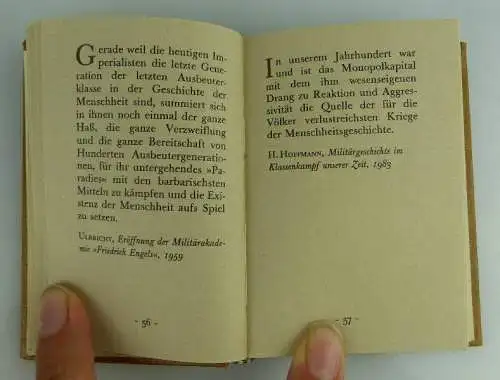 Minibuch: Über Krieg und Frieden, Militärverlag der DDR 1986 Buch1579