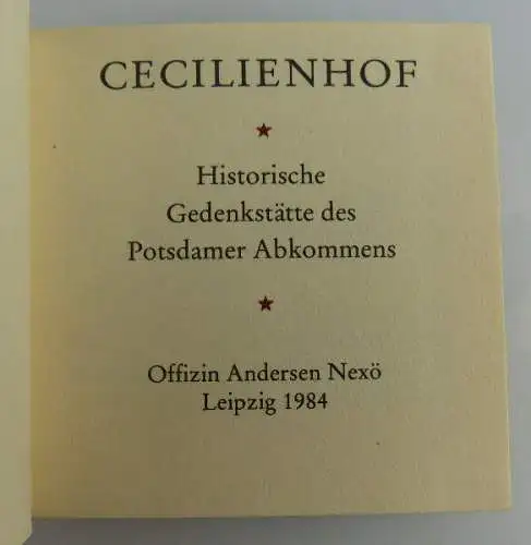 Minibuch: Cecilienhof 1984 Offizin Andersen Nexö mit Widmung Buch1548