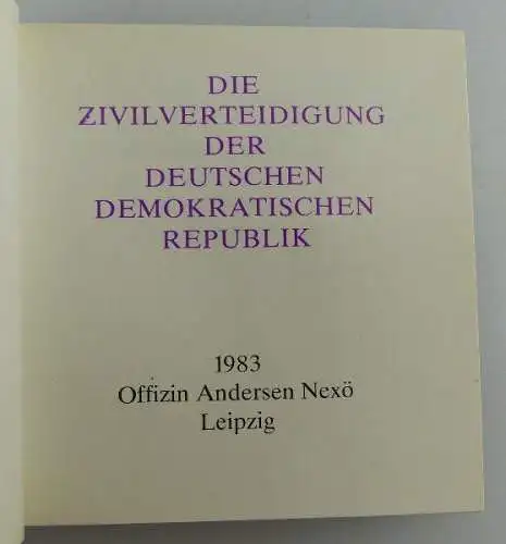 Minibuch Die Zivilverteidigung der DDR 1983 Buch1537