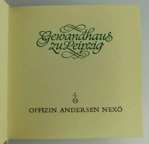 Minibuch: Gewandhaus zu Leipzig vom Rat des Bezirkes Leipzig Abt. Kultu Buch1529