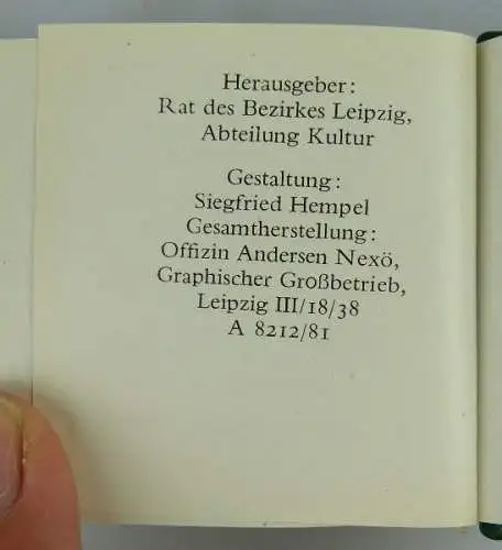 Minibuch: Gewandhaus zu Leipzig vom Rat des Bezirkes Leipzig Abt. Kultu Buch1529