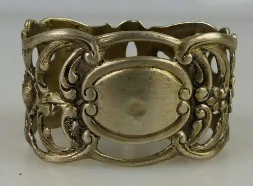 dekorativer Serviettenring in 800 Ag Silber mit Blumendekor norb733