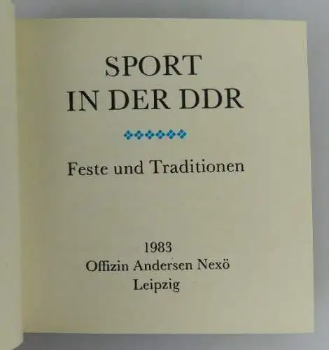 Minibuch: Sport in der DDR Feste und Traditionen 1983 Buch1508