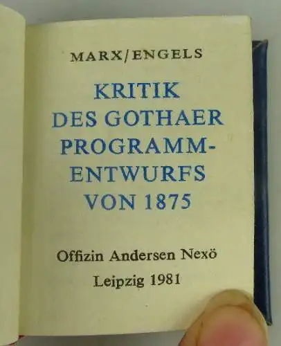 Minibuch Friedrich Engels 1983 Kritik des Gothaer Prog Vollgoldschnitt Buch1472