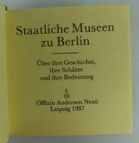 Minibuch Staatliche Museen zu Berlin Über Ihre Geschichte Schät 1987 Buch1460