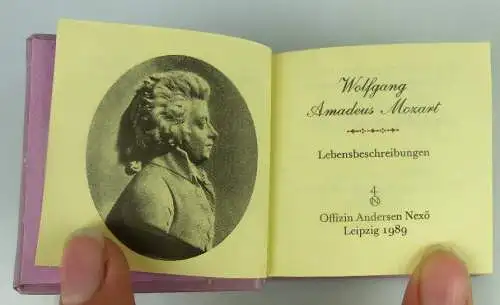 Minibuch Wolfgang Amadeus Mozart Lebensbeschreibungen, 1989 VEB Dt. V Buch1454