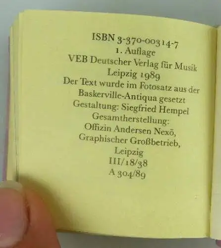 Minibuch Wolfgang Amadeus Mozart Lebensbeschreibungen, 1989 VEB Dt. V Buch1454