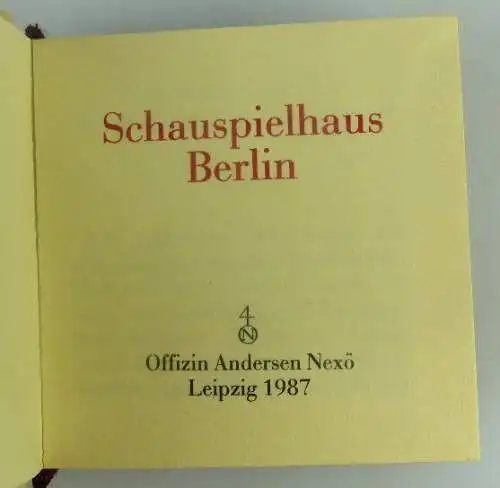 Minibuch Schauspielhaus Berlin 1987 Grafischer Großbetrieb Leipzig Buch1453