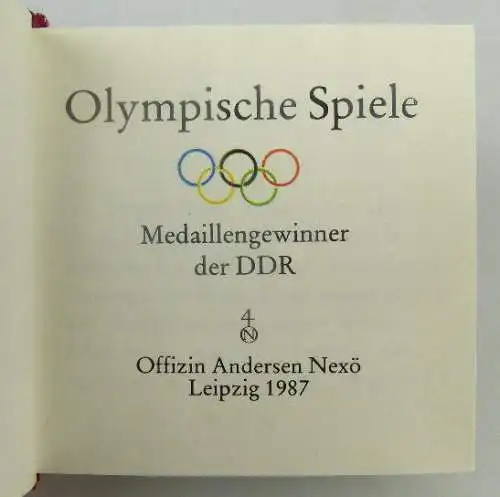 Minibuch:Olympische Spiele Medaillengewinner der DDR Leipzig 1987 Buch1451