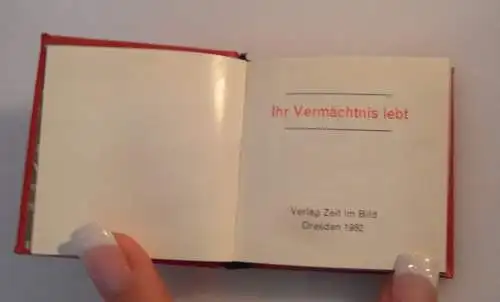 Minibuch: Ihr Vermächtnis lebt Verlag Zeit im Bild Dresden 1982 bu0062