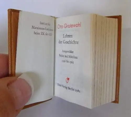 Minibuch: Lehren der Geschichte Otto Grotewohl Dietz Verlag Berlin 1981 bu0004