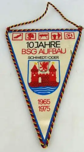 Wimpel 10 Jahre BSG Aufbau Schedt/Oder 1965-1975
