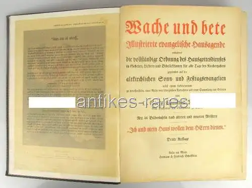 Wache und bete illustrierte evangelische Hausagende Hermann u Friedrich Schaffs