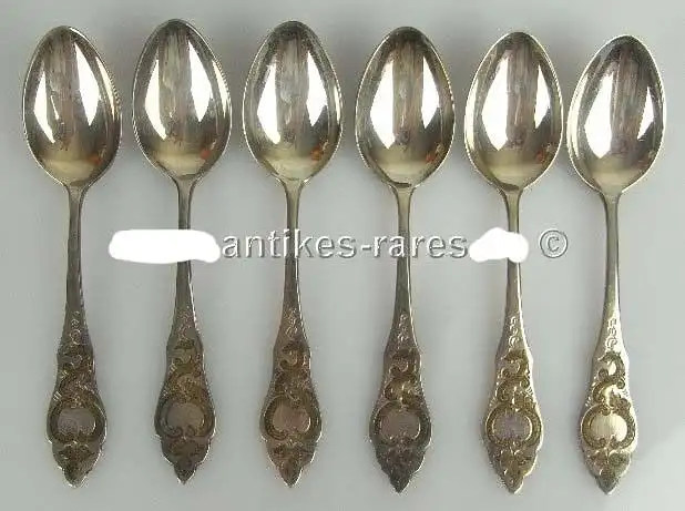 6 wunderschöne alte Teelöffel, Koch & Bergfeld Bremen, Friesen Muster 0