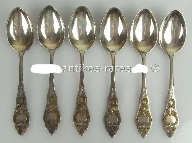 6 wunderschöne alte Teelöffel, Koch & Bergfeld Bremen, Friesen Muster 1