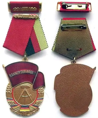DDR Orden Banner der Arbeit Stufe III mit Schachtel 8 h