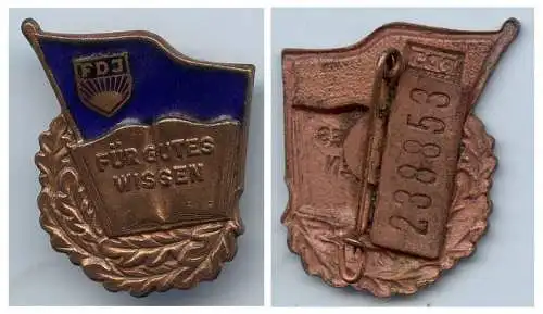 DDR FDJ Abzeichen für gutes Wissen Bronze Nr. 238853