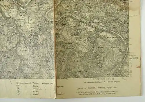 Garnisonumgebungs-Karte Dresden 1914 Umdruck auf Leinen Buch0439