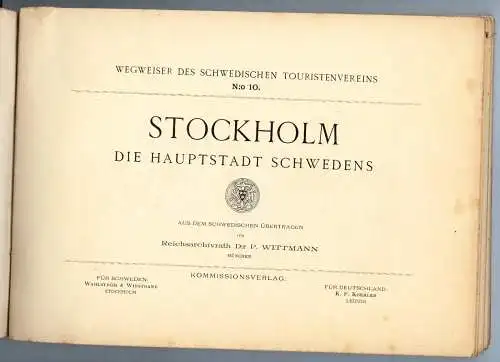 Stockholm die Hauptstadt Schwedens 1895 Wegweiser Buch0479