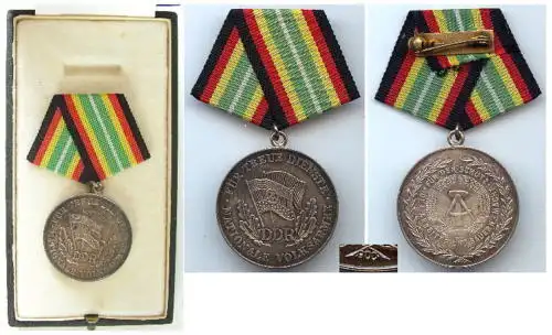 DDR Medaille für Treue Dienste der NVA in 900 Silber