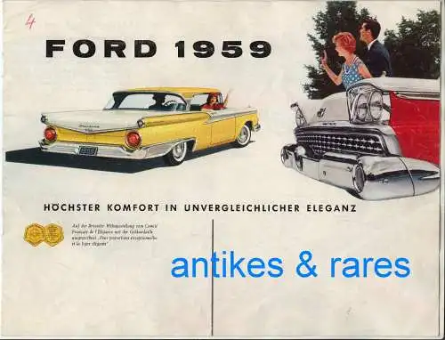 Katalog: Ford 1959, Ford-Werke AG Köln