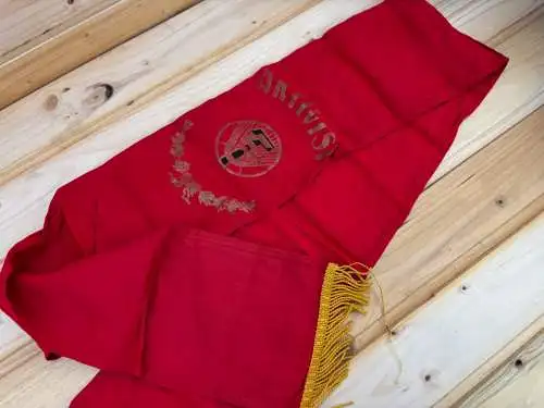 Original alte DDR Fahnenschleife Aktivist Fünfjahrplan 190cm y0156