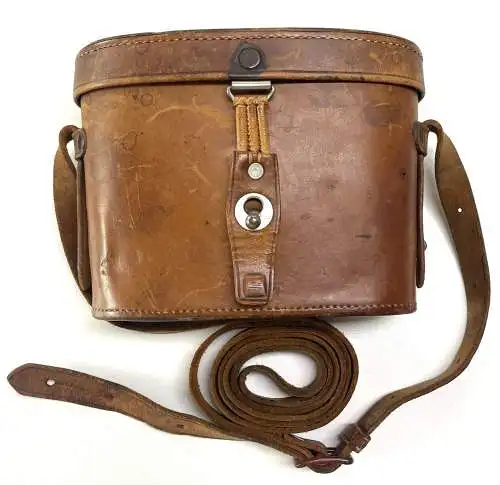 Fernglastasche Leder Köcher Tasche braun Außenmaße 11,5x11x4,5cm TrageriemenV484