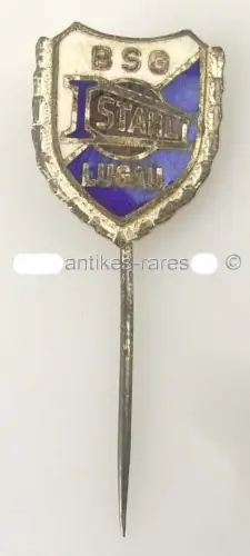 DDR Fußball Anstecknadel BSG Stahl Lugau