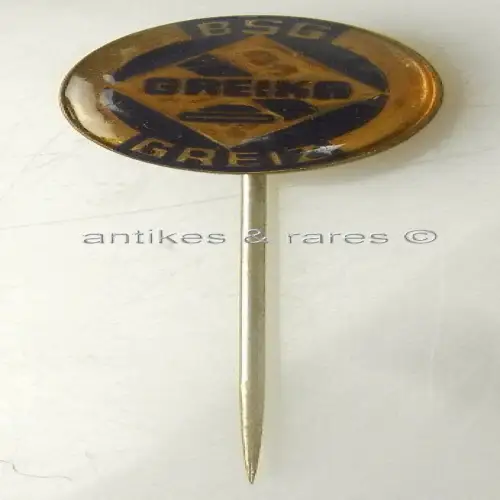 DDR Fußball Anstecknadel: BSG Greika Greiz