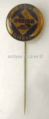 DDR Fußball Anstecknadel: BSG Greika Greiz