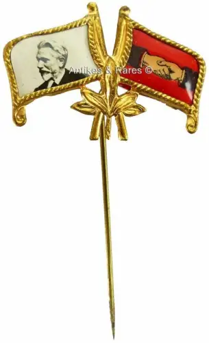 KPD - SPD patriotisches Sympathie Abzeichen August Bebel ca. 1910 (026KPD)