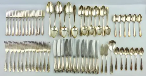 e11351 versilbertes WMF Besteck 65 Teile 90er Silberauflage verschiedene Größen
