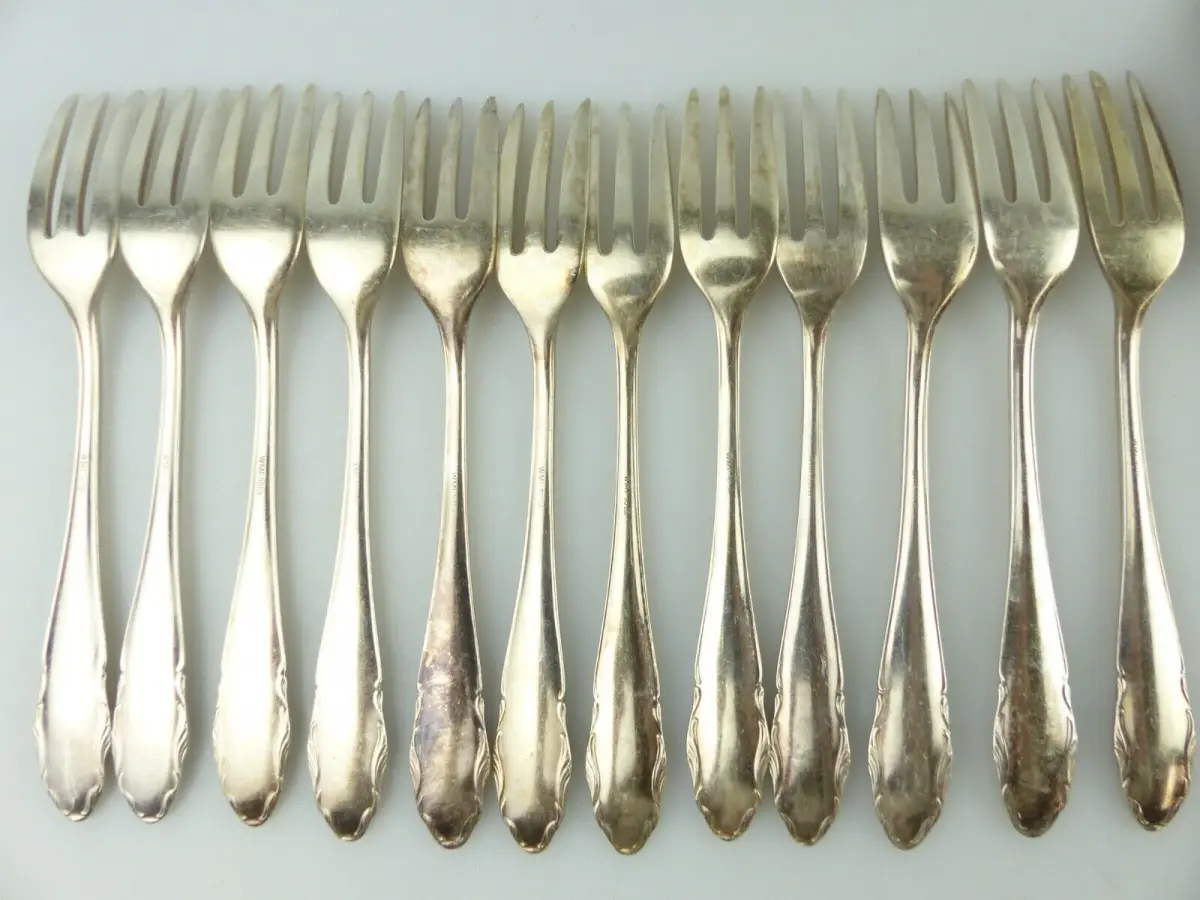 e11351 versilbertes WMF Besteck 65 Teile 90er Silberauflage verschiedene Größen 10