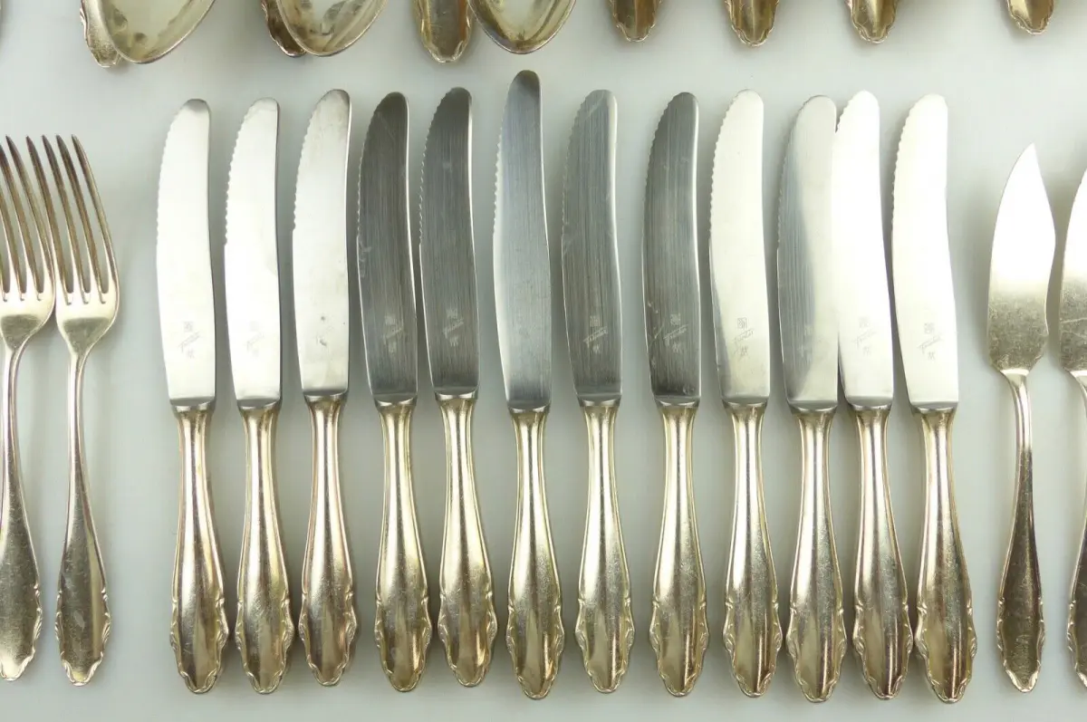 e11351 versilbertes WMF Besteck 65 Teile 90er Silberauflage verschiedene Größen 3