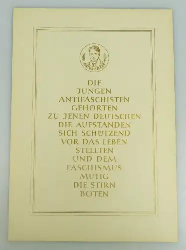 Gedenkblatt Artur Becker Die jungen Antifaschisten Briefmarken so175
