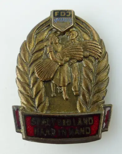 Abzeichen: FDJ Stadt und Land Hand in Hand, Eisen, Orden3229