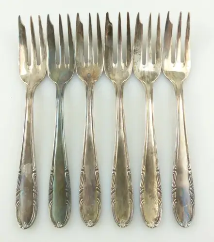 e11989 6 versilberte Kuchengabeln 90 in Auflage MKM 