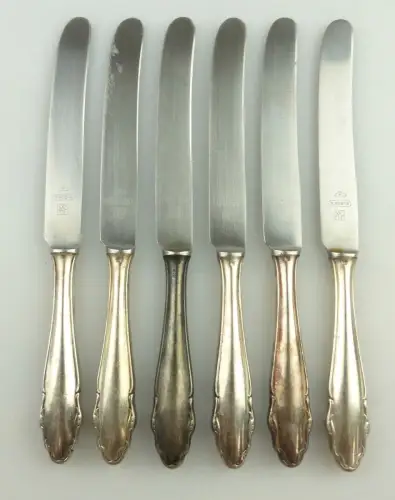  e11768 6 WMW Dessertmesser mit versilberten Griffen 90 in Auflage