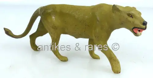 altes Elastolin Tier: angreifende Raubkatze (linol084)
