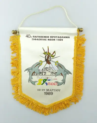 #e6456 Original alter Wimpel Athens 1996 the Golden Olympics Athenes 1989