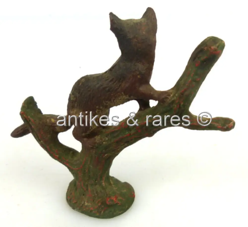 altes Lineol Tier: Fuchs auf einem Stamm, wohl 30er Jahre (linol093) 1