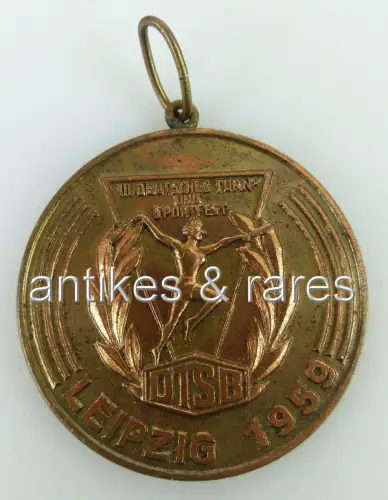 Bronze Medaille: III. Deutsches Turn- & Sportfest Leipzig 1959 DTSB 