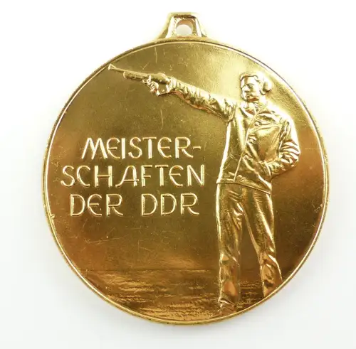 e9348 GST Medaille Meisterschaften Deutscher Schützenverband der DDR goldfarben