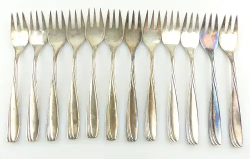 e10910 12 versilberte Kuchengabeln 40er Auflage  